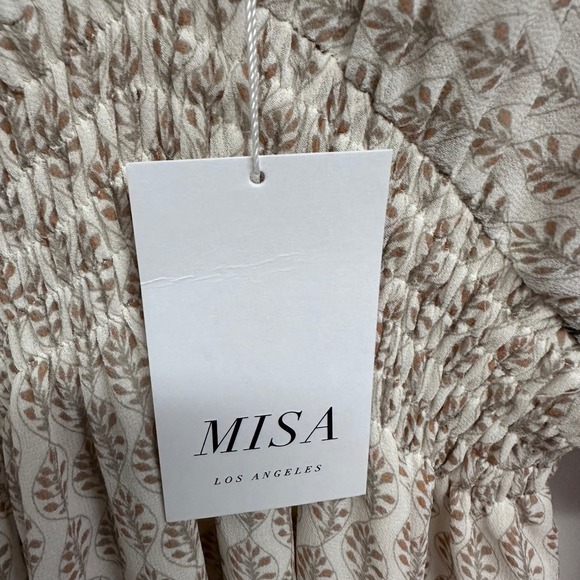 Misa Los Angeles Paisley Floral Boho Dress Emala V Neckline Vacation Sz Small - Picture 4 of 8